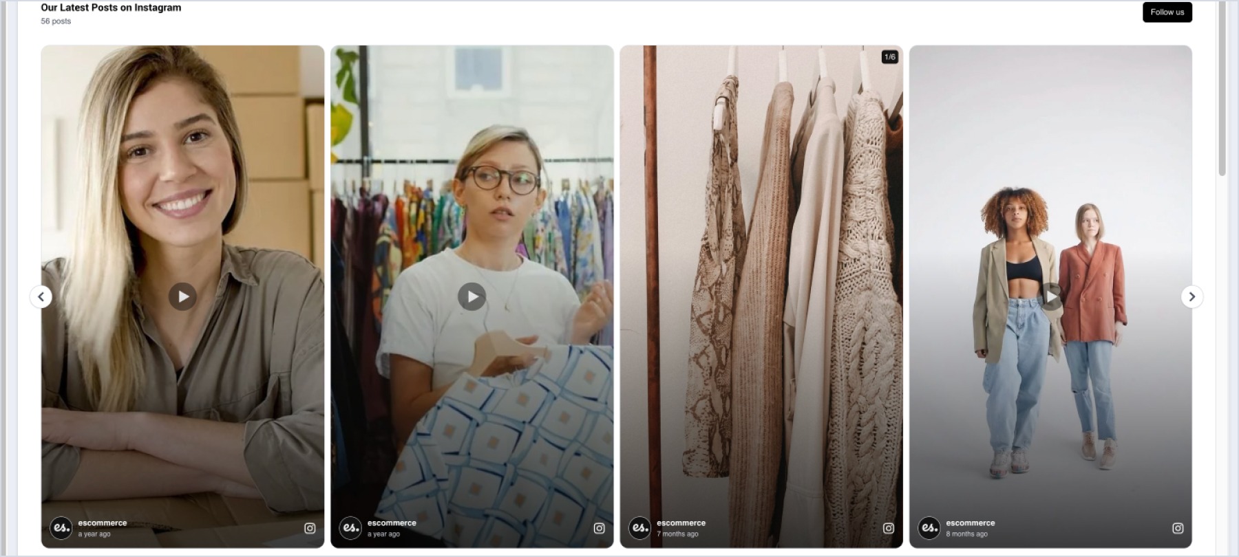 Instagram widget embedded in BigCommerce
