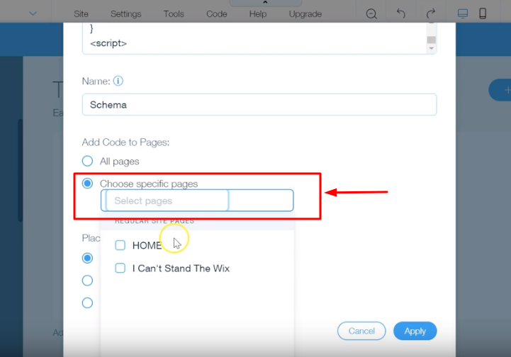 Choosing a page
