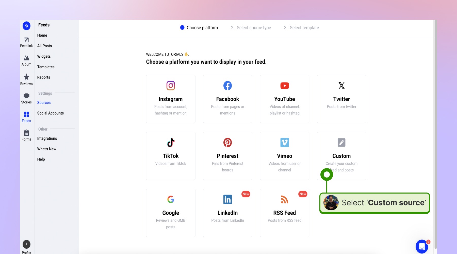 Create a custom source