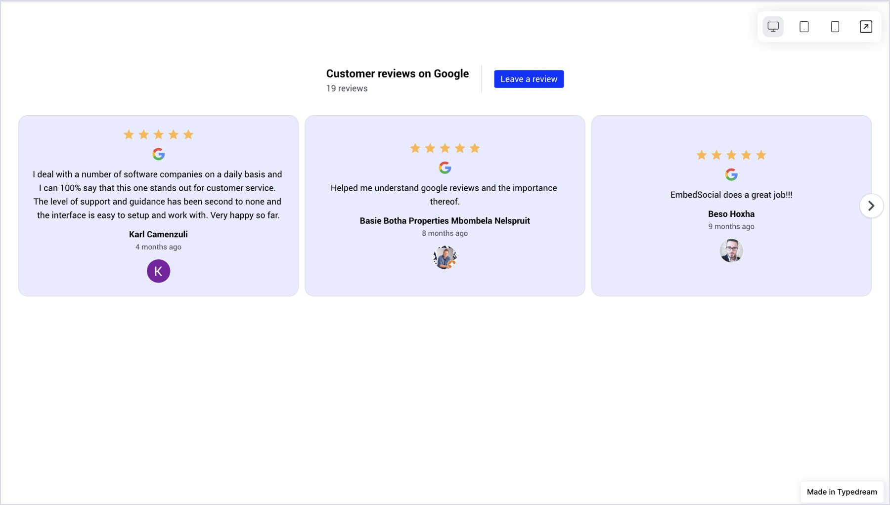 example widget