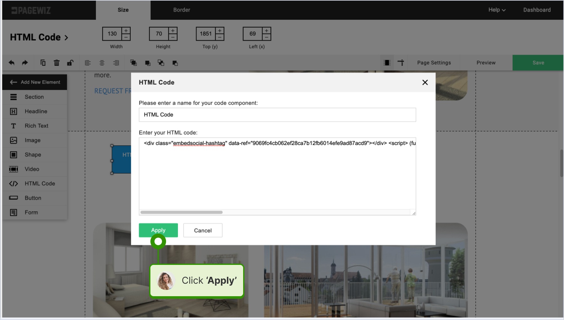 Paste it and click apply