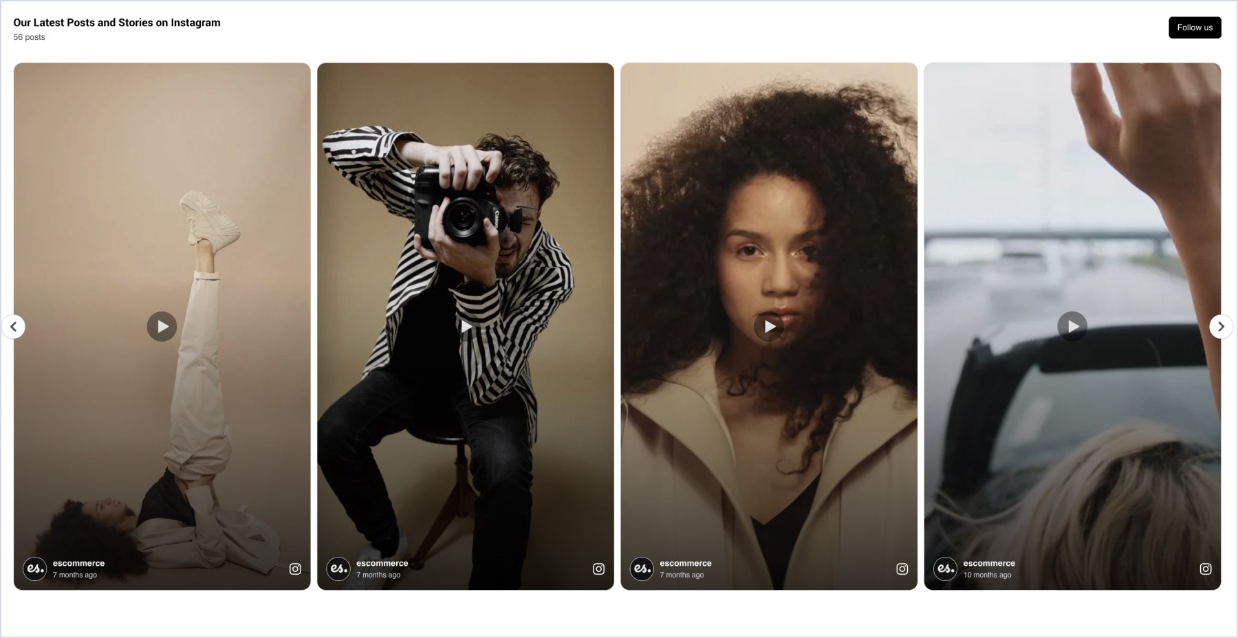 Instagram Widget Embedded in Landingi