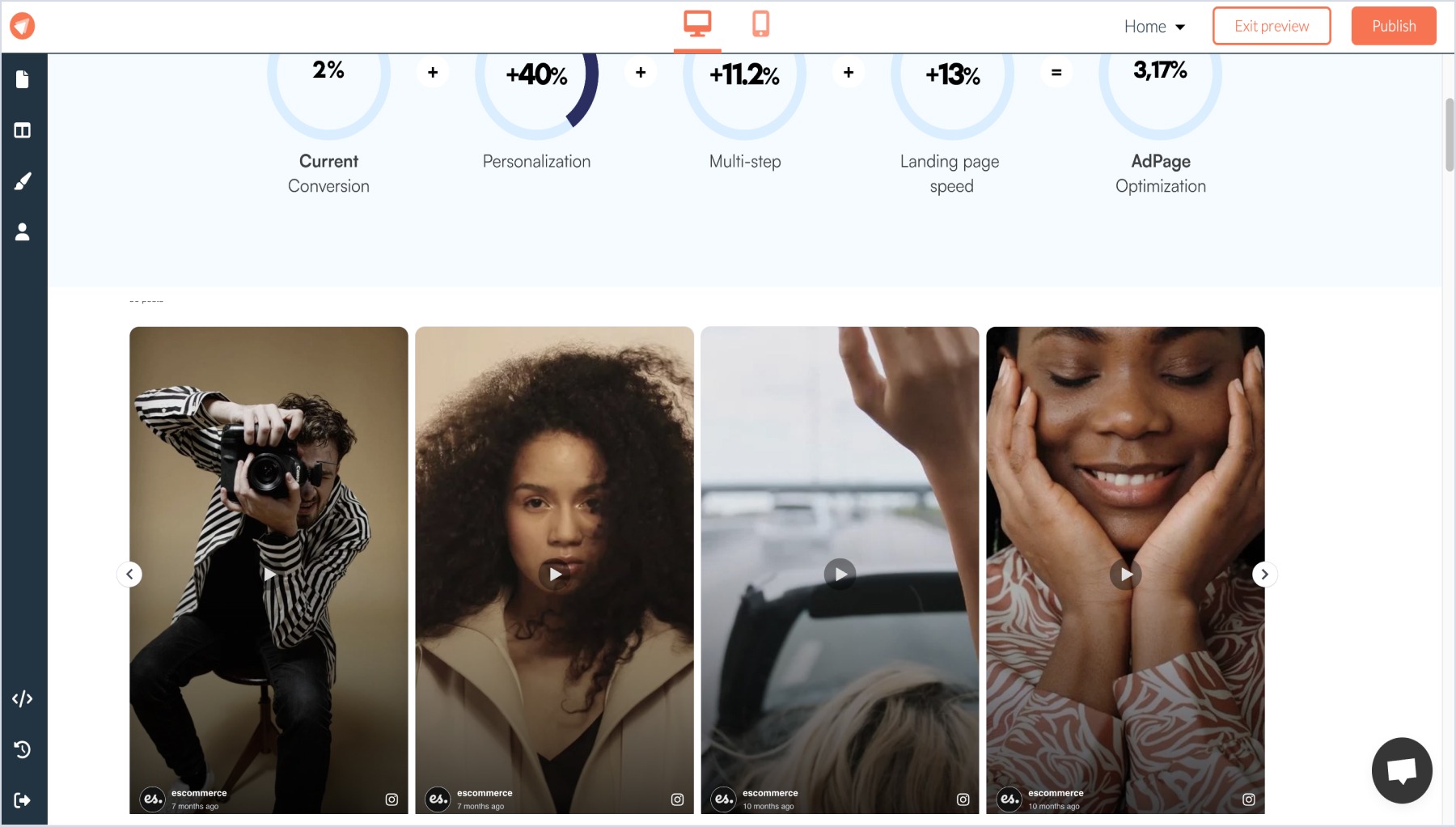 The embedded Instagram widget displayed on FastPages