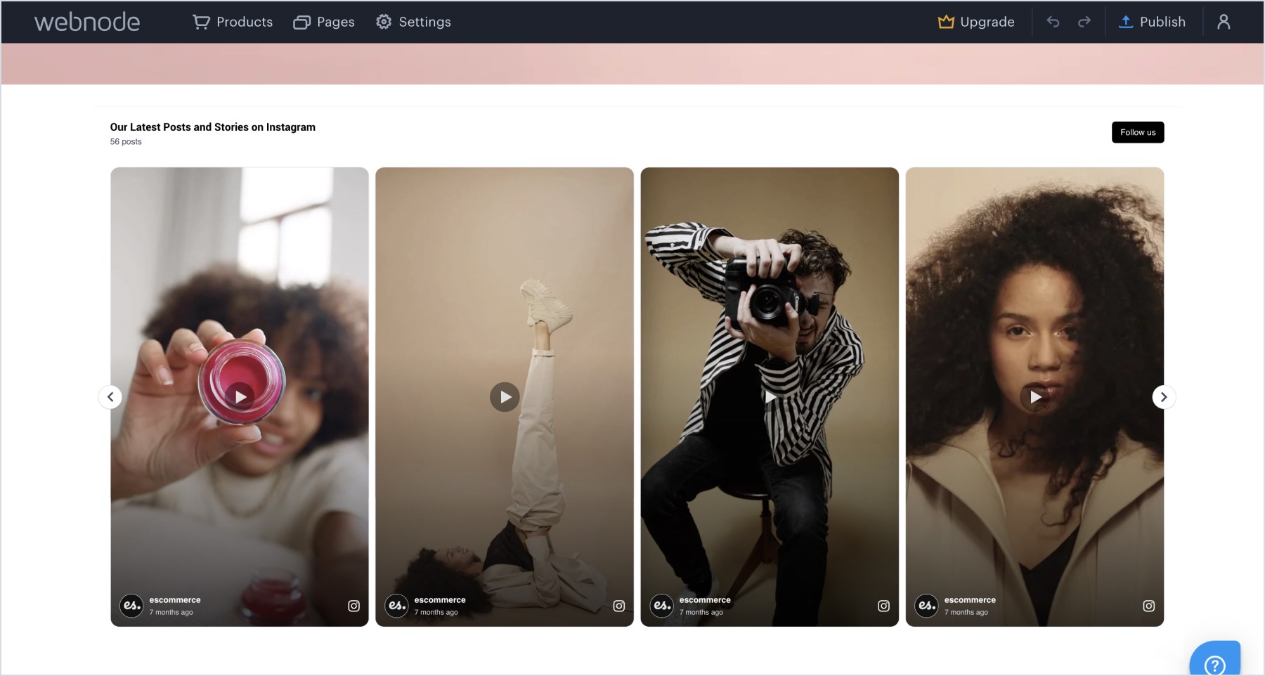 Final example of an embedded widget in Webnode page