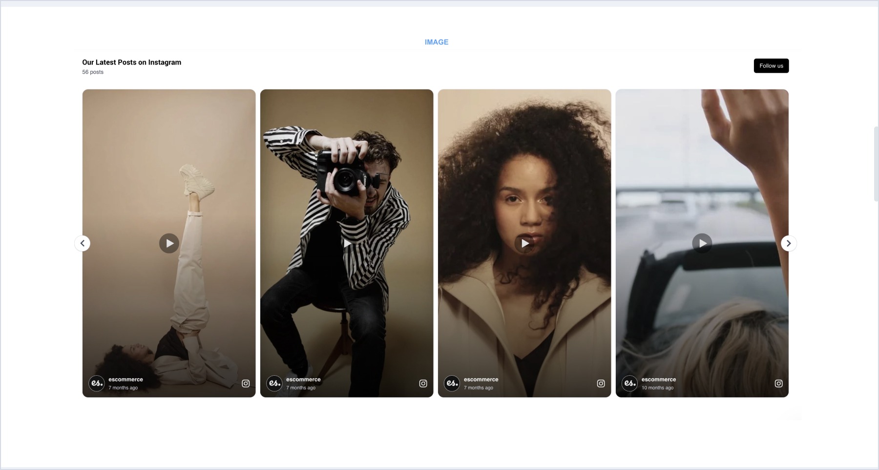 Instagram widget embedded in Instapage
