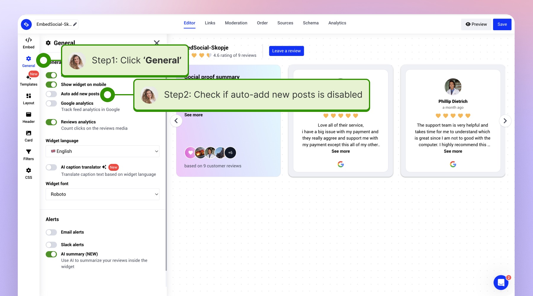 Navigating to the general settings and checking if the auto add new posts is disabled